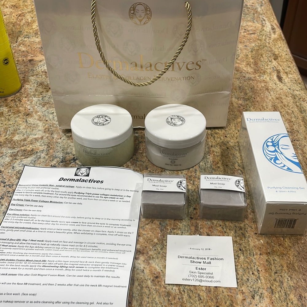 Dermalactives salt scrub body butter mud soap purifying cleansing gel